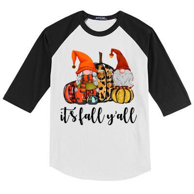 It's Fall Y'all Autumn Leaves Gnomes Fall Funny Kids Colorblock Raglan Jersey