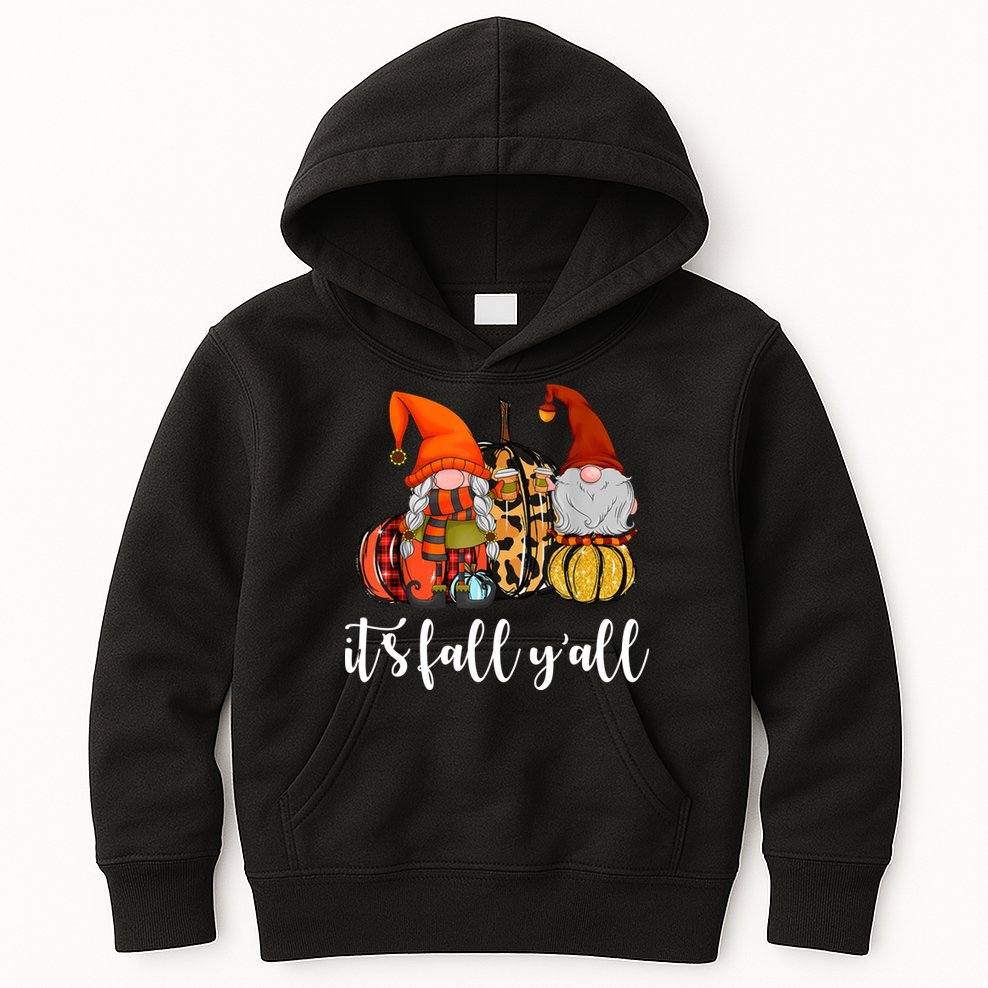 It's Fall Y'all Autumn Leaves Gnomes Fall Funny Kids Hoodie
