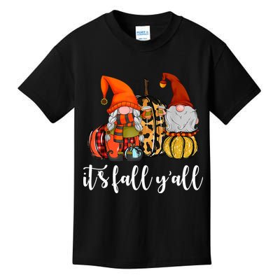 It's Fall Y'all Autumn Leaves Gnomes Fall Funny Kids T-Shirt