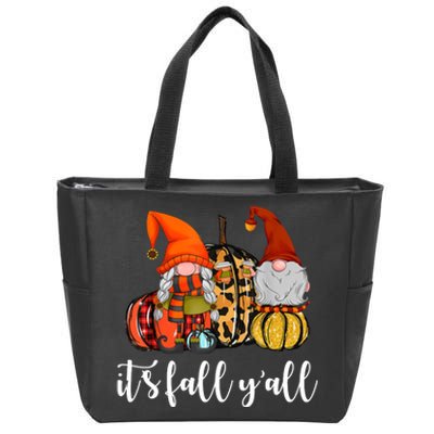 It's Fall Y'all Autumn Leaves Gnomes Fall Funny Zip Tote Bag