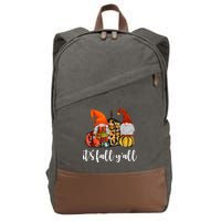 It's Fall Y'all Autumn Leaves Gnomes Fall Funny Cotton Canvas Backpack