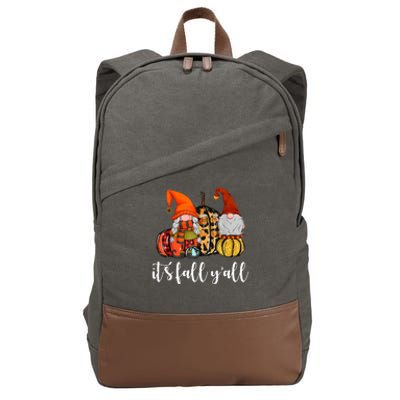 It's Fall Y'all Autumn Leaves Gnomes Fall Funny Cotton Canvas Backpack