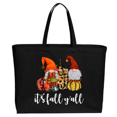 It's Fall Y'all Autumn Leaves Gnomes Fall Funny Cotton Canvas Jumbo Tote