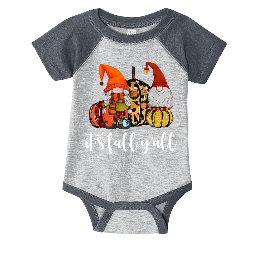 It's Fall Y'all Autumn Leaves Gnomes Fall Funny Infant Baby Jersey Bodysuit