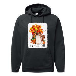 It's Fall Y'all Papillion Dog Halloween Thanksgiving Performance Fleece Hoodie