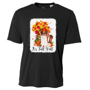 It's Fall Y'all Papillion Dog Halloween Thanksgiving Cooling Performance Crew T-Shirt