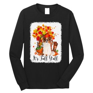 It's Fall Y'all Papillion Dog Halloween Thanksgiving Long Sleeve Shirt