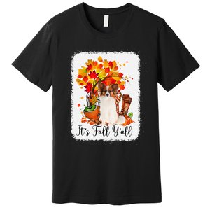 It's Fall Y'all Papillion Dog Halloween Thanksgiving Premium T-Shirt