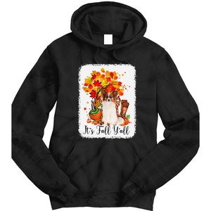 It's Fall Y'all Papillion Dog Halloween Thanksgiving Tie Dye Hoodie