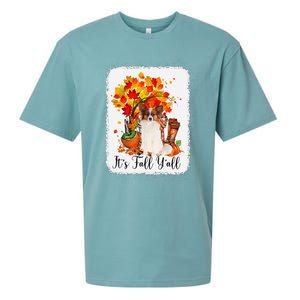 It's Fall Y'all Papillion Dog Halloween Thanksgiving Sueded Cloud Jersey T-Shirt