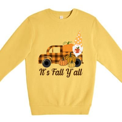 It's Fall Y'all Pumpkin Gnome Premium Crewneck Sweatshirt