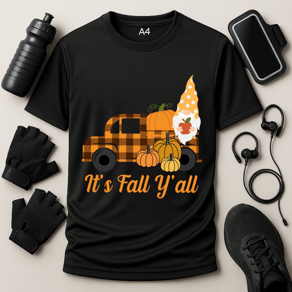 It's Fall Y'all Pumpkin Gnome Performance Shirt