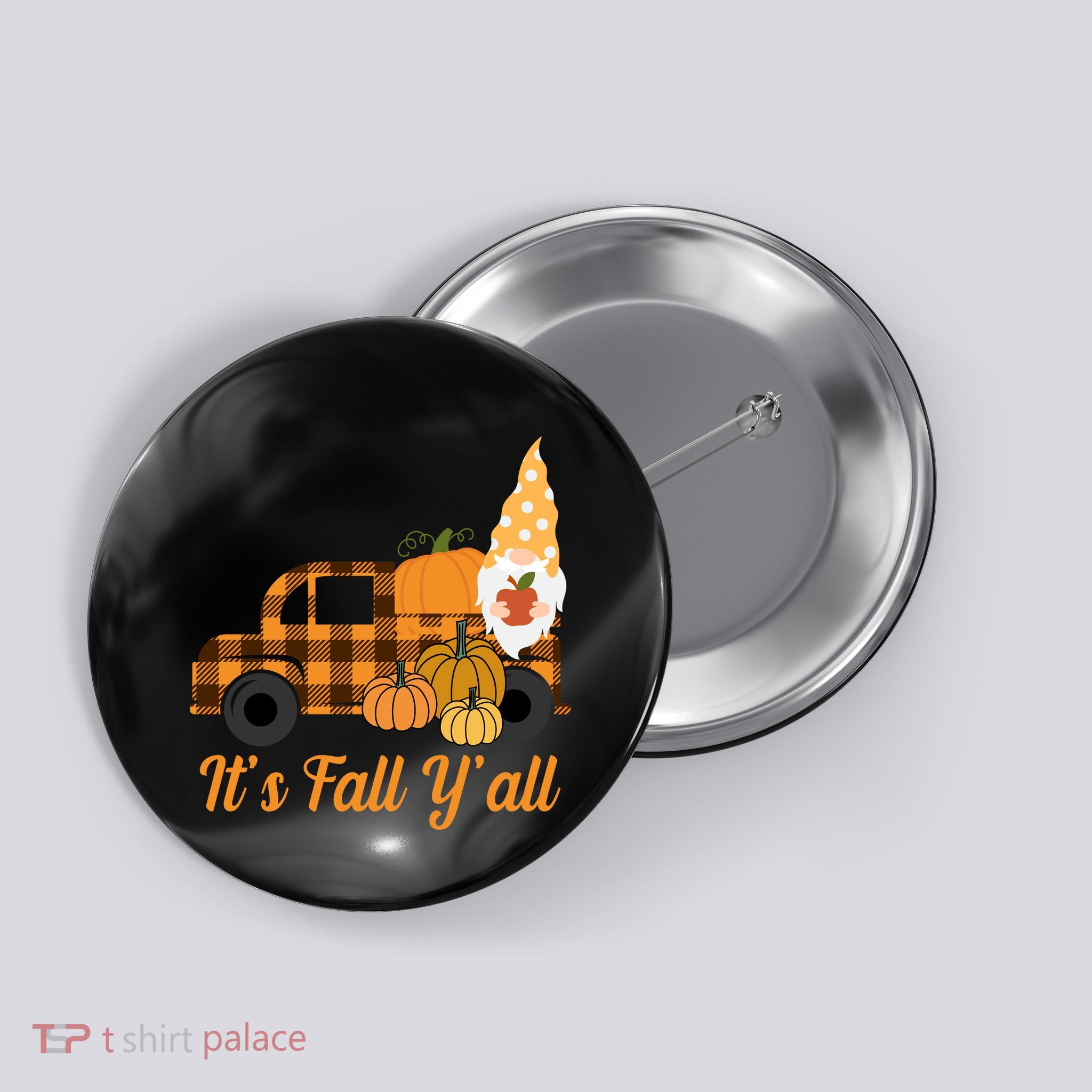 It's Fall Y'all Pumpkin Gnome Button