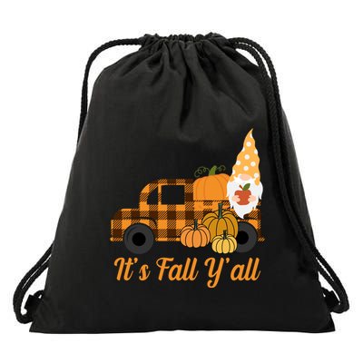 It's Fall Y'all Pumpkin Gnome Drawstring Bag
