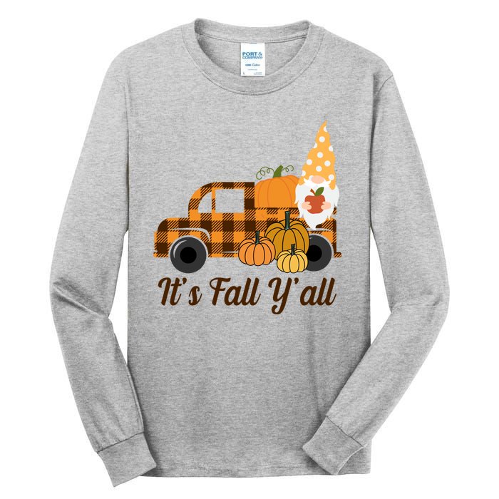 It's Fall Y'all Pumpkin Gnome Tall Long Sleeve T-Shirt