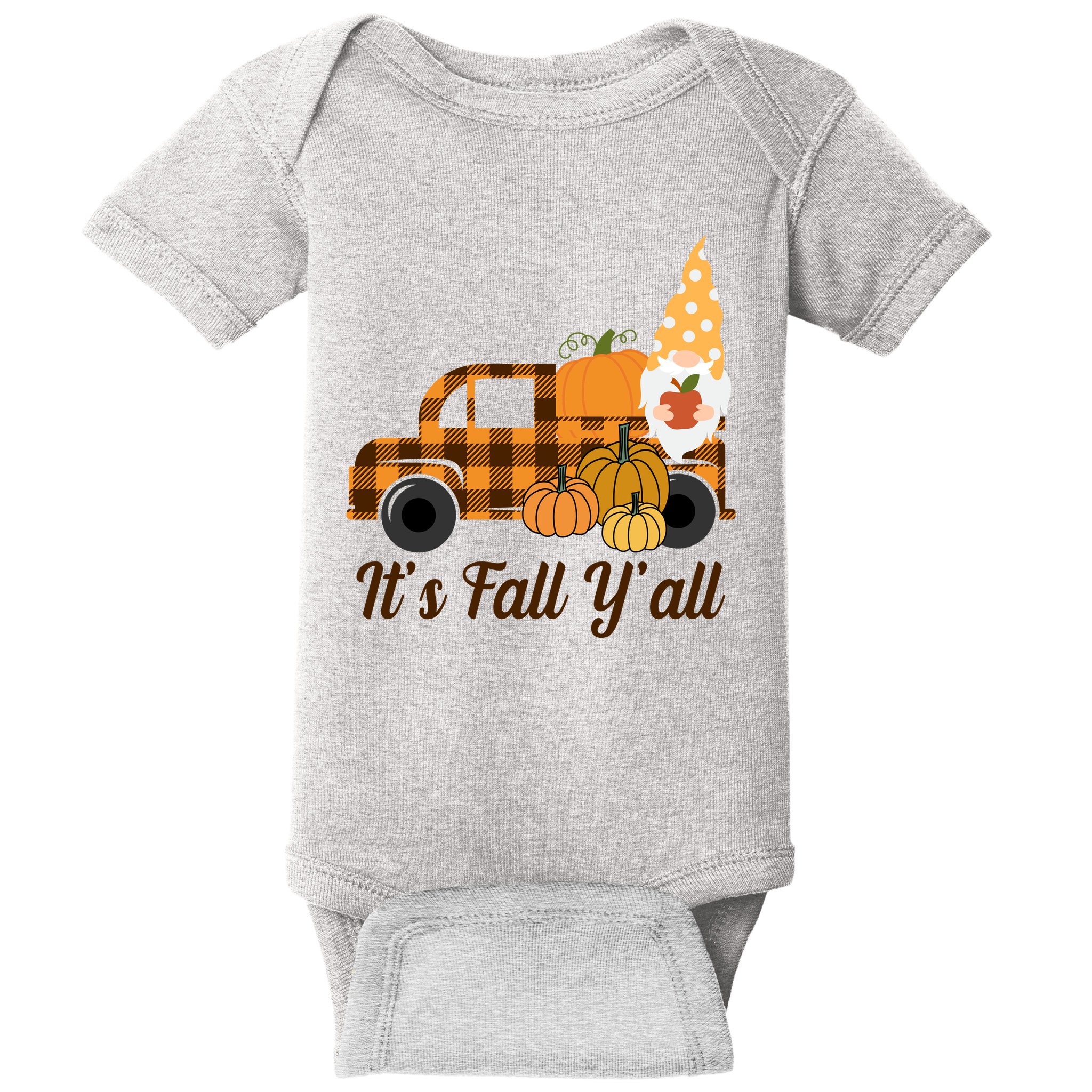It's Fall Y'all Pumpkin Gnome Baby Bodysuit