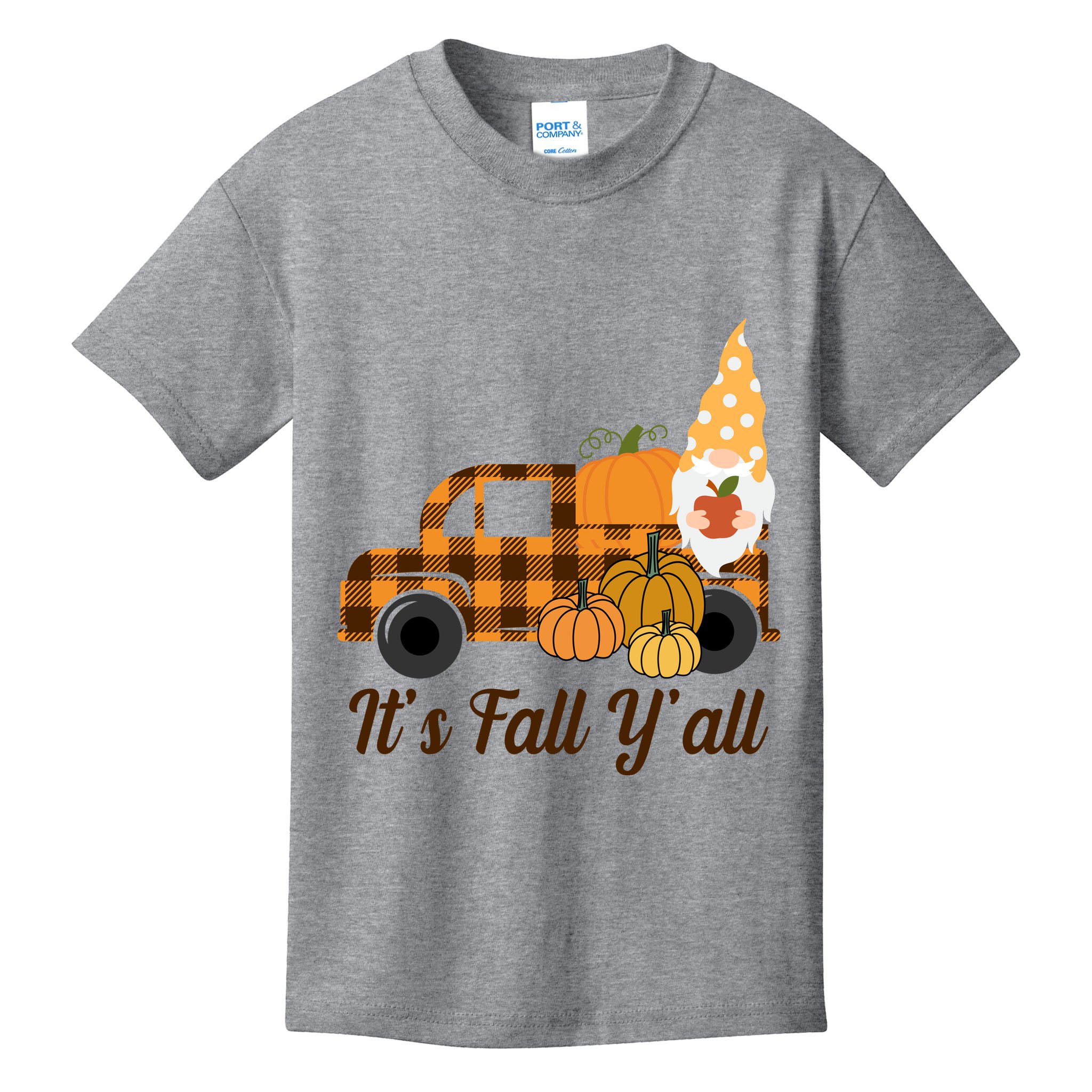 It's Fall Y'all Pumpkin Gnome Kids T-Shirt