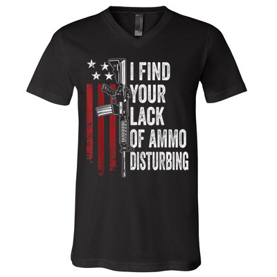 I Find Your Lack Of Ammo Disturbing Funny Gun Owner Joke V-Neck T-Shirt