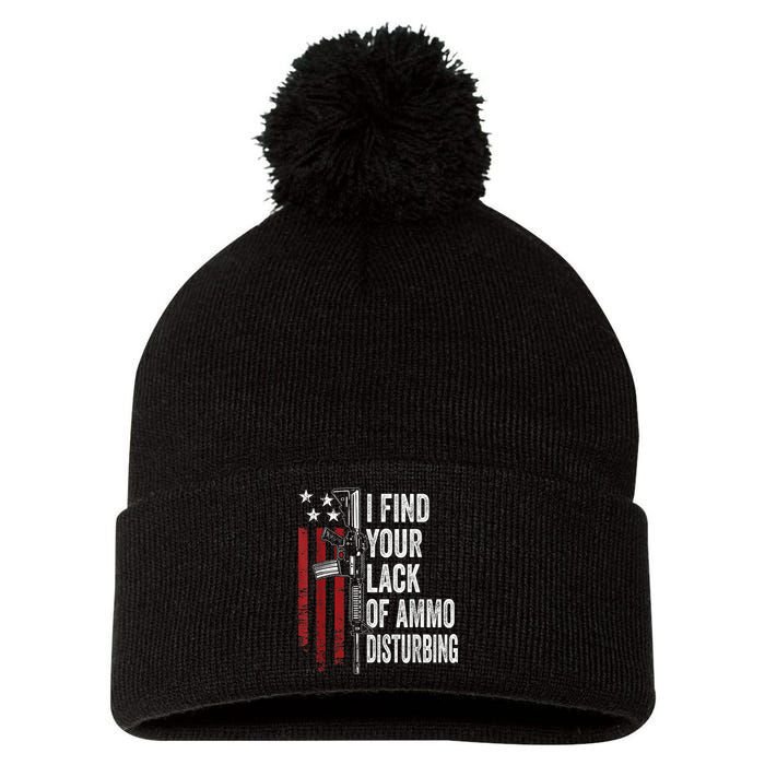 I Find Your Lack Of Ammo Disturbing Funny Gun Owner Joke Pom Pom 12in Knit Beanie