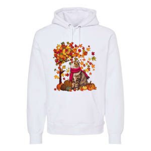 ItS Fall YAll Cat Leaf Fall Tree Hello Autumn Thanksgiving Premium Hoodie