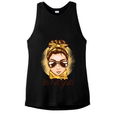 It's Fall Y'all Female Bun Ladies PosiCharge Tri-Blend Wicking Tank