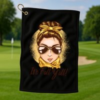 It's Fall Y'all Female Bun Golf Towel