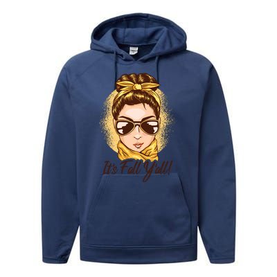 It's Fall Y'all Female Bun Performance Fleece Hoodie