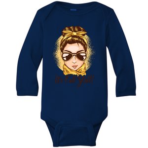 It's Fall Y'all Female Bun Baby Long Sleeve Bodysuit