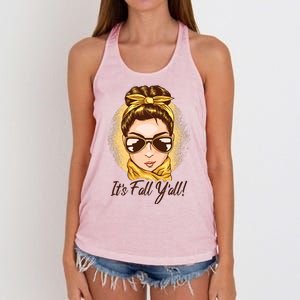 It's Fall Y'all Female Bun Women's Knotted Racerback Tank