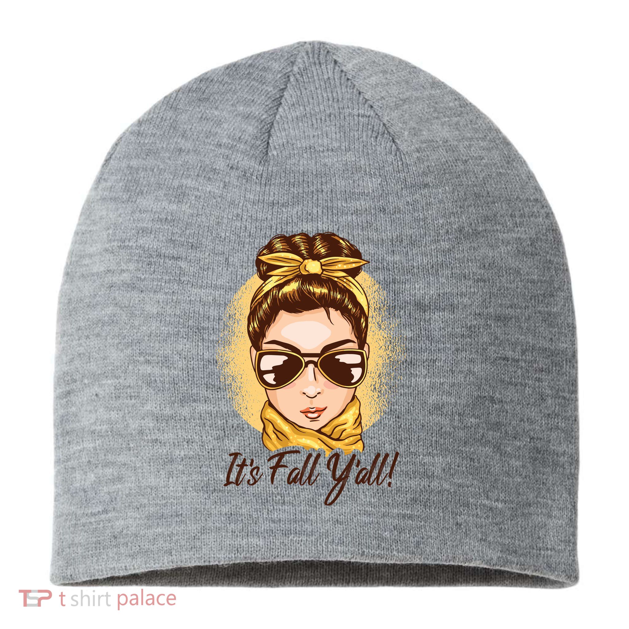 It's Fall Y'all Female Bun Sustainable Beanie