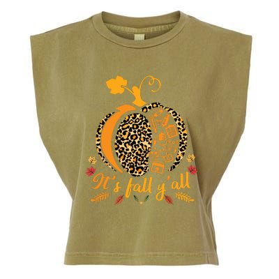 Its Fall Yall Fall Nurse Scrub Tops Leopard Pumpkin Nurse Garment-Dyed Women's Muscle Tee