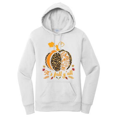 Its Fall Yall Fall Nurse Scrub Tops Leopard Pumpkin Nurse Women's Pullover Hoodie