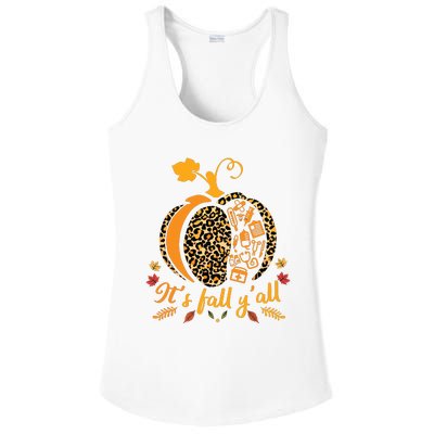 Its Fall Yall Fall Nurse Scrub Tops Leopard Pumpkin Nurse Ladies PosiCharge Competitor Racerback Tank