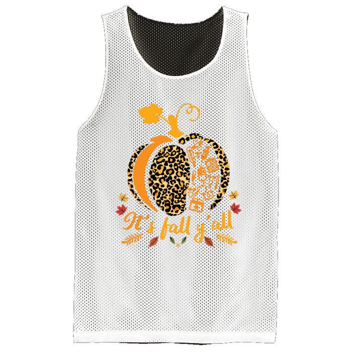 Its Fall Yall Fall Nurse Scrub Tops Leopard Pumpkin Nurse Mesh Reversible Basketball Jersey Tank