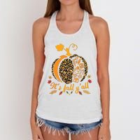 Its Fall Yall Fall Nurse Scrub Tops Leopard Pumpkin Nurse Women's Knotted Racerback Tank