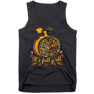 Its Fall Yall Fall Nurse Scrub Tops Leopard Pumpkin Nurse Tank Top