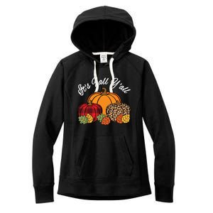 Its Fall YAll Pumpkin Leopard Print Autumn Women Girl Women's Fleece Hoodie