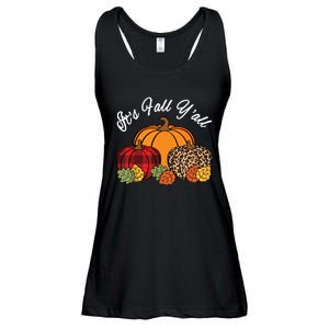 Its Fall YAll Pumpkin Leopard Print Autumn Women Girl Ladies Essential Flowy Tank