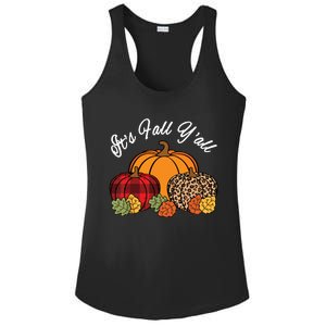 Its Fall YAll Pumpkin Leopard Print Autumn Women Girl Ladies PosiCharge Competitor Racerback Tank