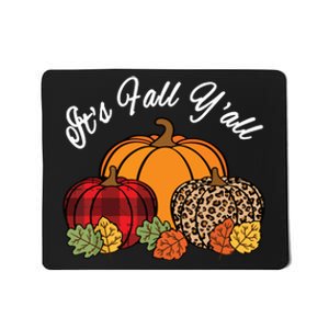 Its Fall YAll Pumpkin Leopard Print Autumn Women Girl Mousepad