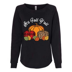 Its Fall YAll Pumpkin Leopard Print Autumn Women Girl Womens California Wash Sweatshirt