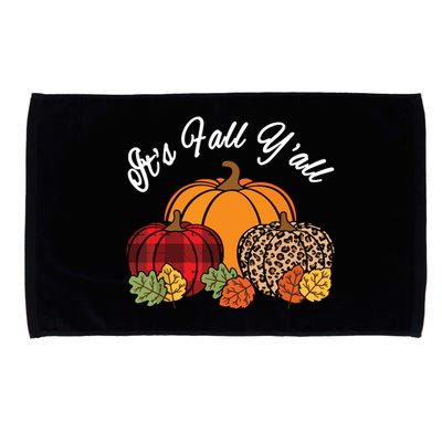 Its Fall YAll Pumpkin Leopard Print Autumn Women Girl Microfiber Hand Towel