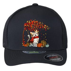 ItS Fall YAll Cat Leaf Fall Tree Hello Autumn Thanksgiving Flexfit Unipanel Trucker Cap