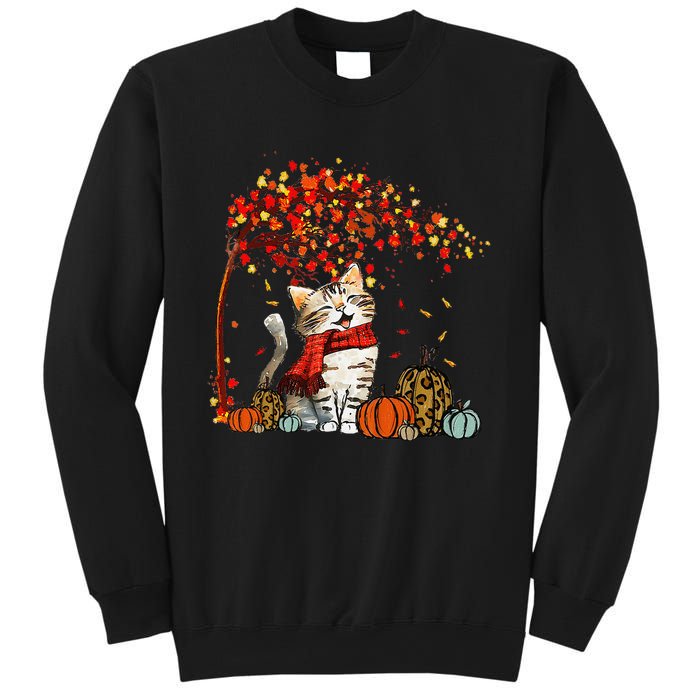 ItS Fall YAll Cat Leaf Fall Tree Hello Autumn Thanksgiving Sweatshirt