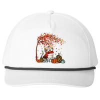 ItS Fall YAll Cat Leaf Fall Tree Hello Autumn Thanksgiving Snapback Five-Panel Rope Hat