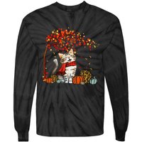 ItS Fall YAll Cat Leaf Fall Tree Hello Autumn Thanksgiving Tie-Dye Long Sleeve Shirt