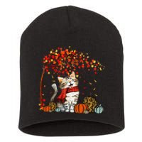 ItS Fall YAll Cat Leaf Fall Tree Hello Autumn Thanksgiving Short Acrylic Beanie