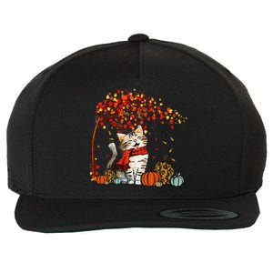 ItS Fall YAll Cat Leaf Fall Tree Hello Autumn Thanksgiving Wool Snapback Cap