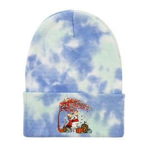 ItS Fall YAll Cat Leaf Fall Tree Hello Autumn Thanksgiving Tie Dye 12in Knit Beanie