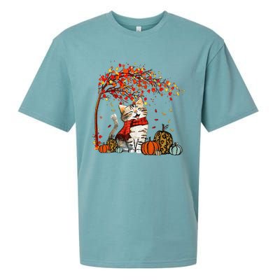 ItS Fall YAll Cat Leaf Fall Tree Hello Autumn Thanksgiving Sueded Cloud Jersey T-Shirt